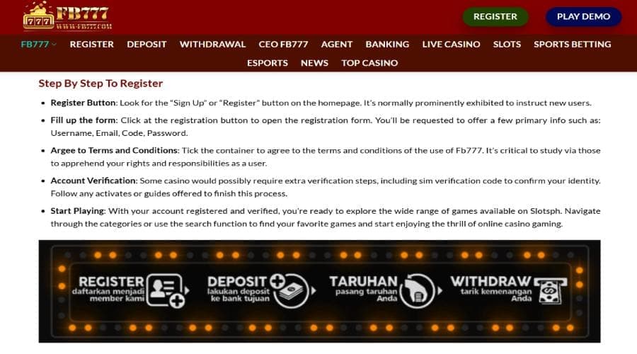 fb777 register step partner cg777